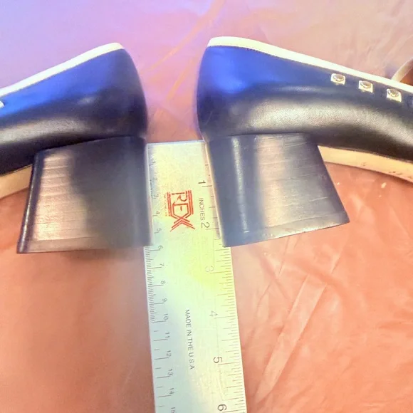 Tory Burch Perfect Black/Dulce De Leche Leather Studded Loafer Heel Size 5 $350 - Picture 12 of 14